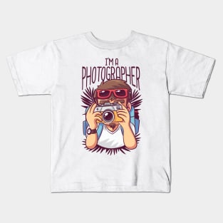 Cartoon Photographer Kids T-Shirt